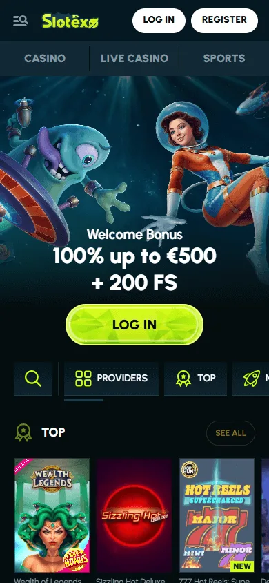 Slotexo Casino mobile browser experience on a phone